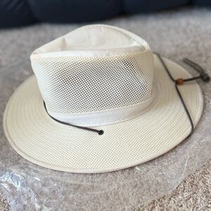 Men's Beige Mesh Safari Hat